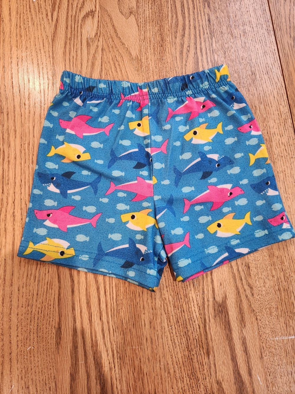 Boys Toddler Blue Shark & Fish Swim Shorts with Colorful Print Baby Shark